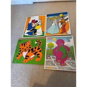 vintage Playskool wooden puzzle bundle set